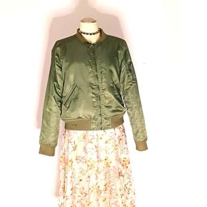 Y2k Army Green  Bomber Jacket by Hollister S
